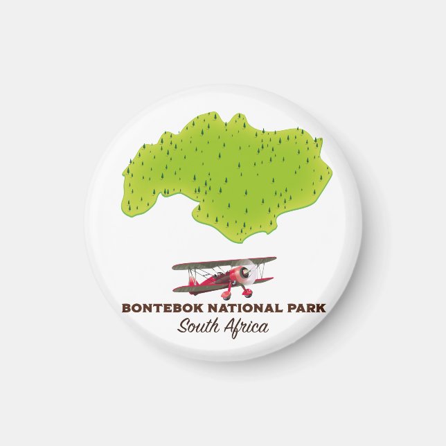 Imã Parque Nacional Bontebok mapa da África do Sul (Frente)