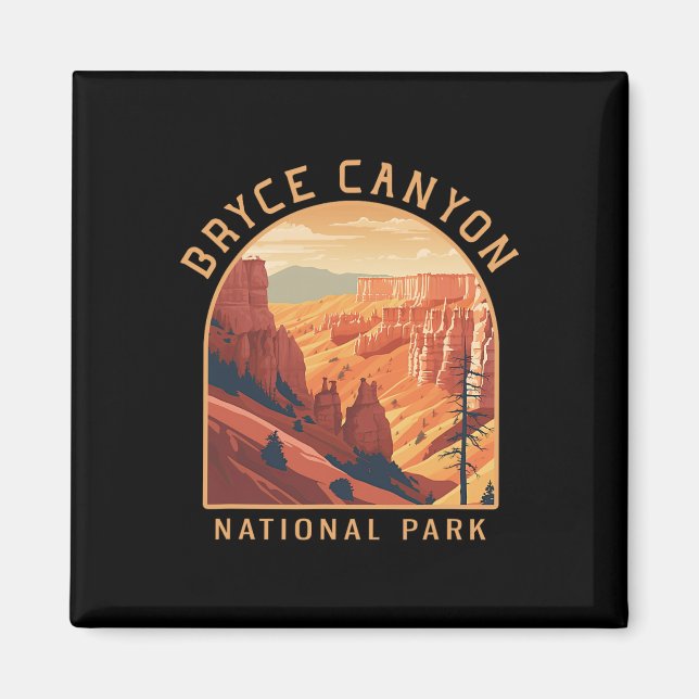Imã Parque Nacional Bryce Canyon Vintage (Frente)