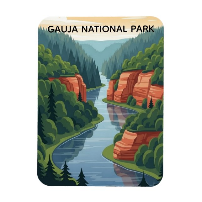 Ímã Parque Nacional da Letônia Gauja Viagem (Vertical)