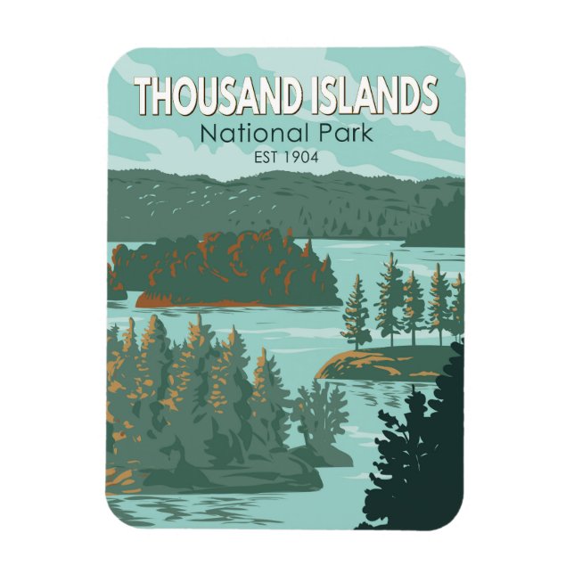 Ímã Parque Nacional das Ilhas Milhares - Canadá - Vint (Vertical)
