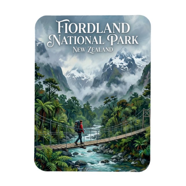 Ímã Parque Nacional de Fiordland Nova Zelândia (Vertical)