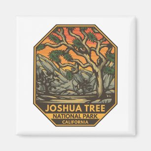 Imã Parque Nacional de Joshua Tree Sunset Retro Emblem
