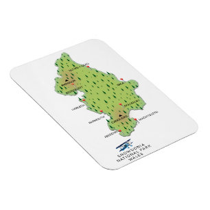 Ímã Parque nacional de Snowdonia, mapa do País de Gale
