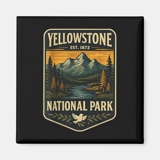 Imã Parque Nacional de Yellowstone Emblema de Remendo  (Frente)