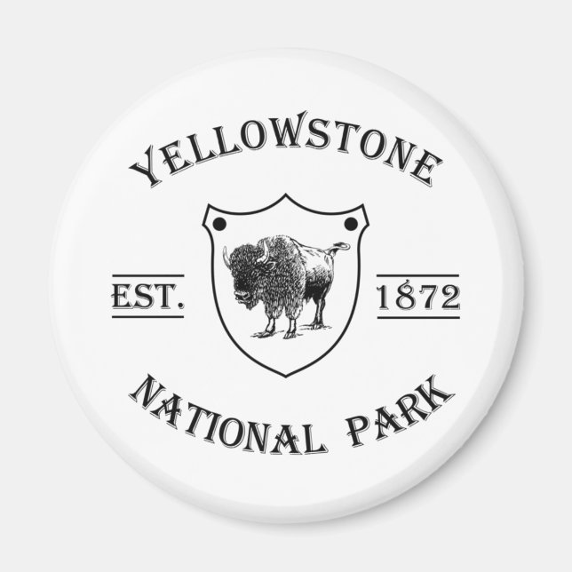 Imã Parque Nacional de Yellowstone Vintage (Frente)