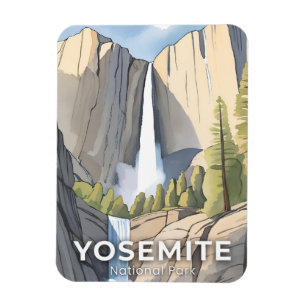 Ímã Parque Nacional de Yosemite Aquarela Viagem