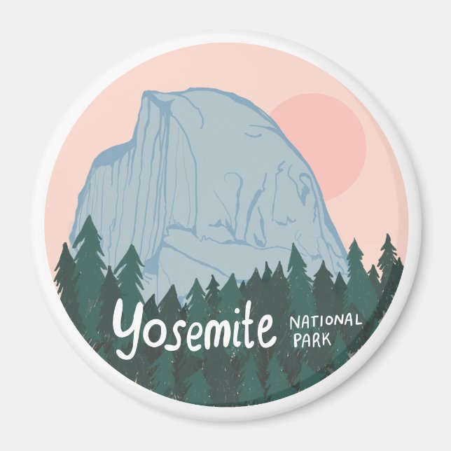 Imã Parque Nacional de Yosemite, meio rosa (Frente)