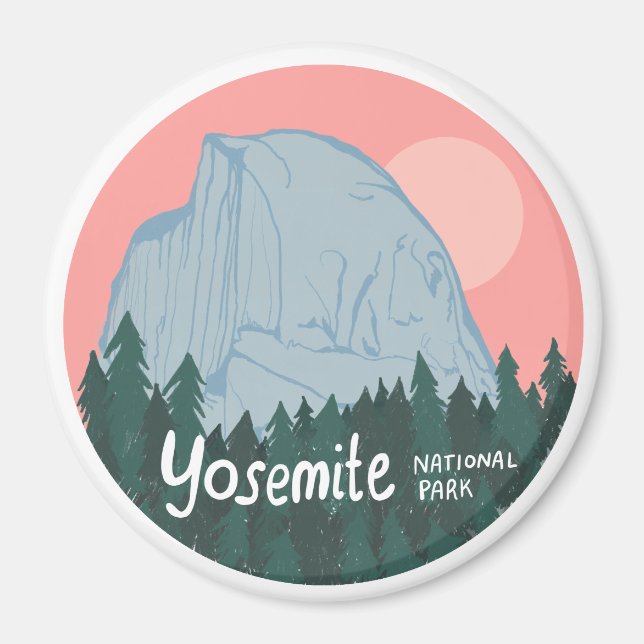 Imã Parque Nacional de Yosemite, meio rosa (Frente)