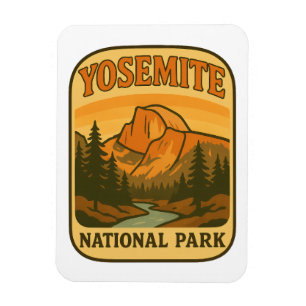 Ímã Parque Nacional de Yosemite Vintage Retro Half Dom