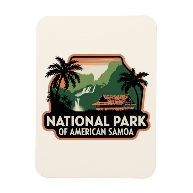 Ímã Parque Nacional do Americano Samoa Emblem (Vertical)