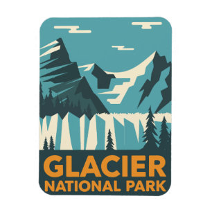 Ímã Parque Nacional do Glacier Vintage