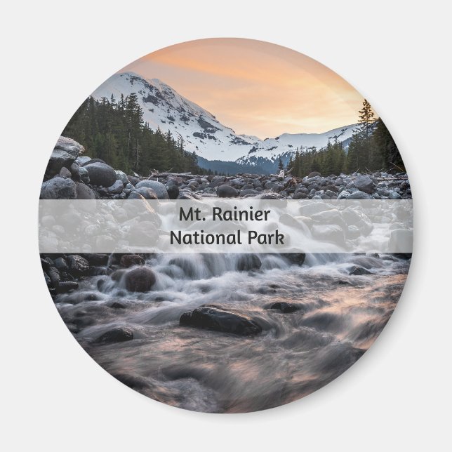 Imã Parque Nacional do Mt. Rainier Souvenir (Frente)