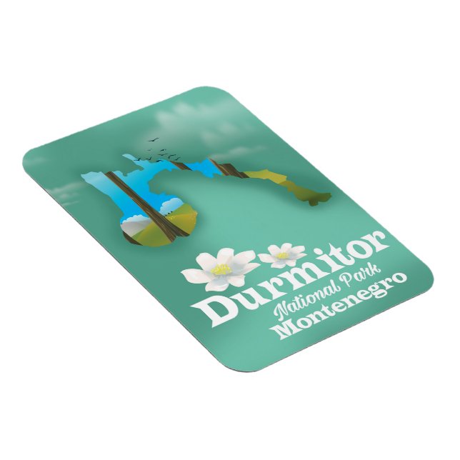 Ímã parque nacional Durmitor, Montenegro mapa (Lado Direito)