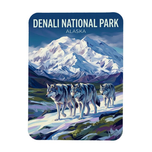 Ímã Parque Nacional e Reserva Denali Alasca (Vertical)