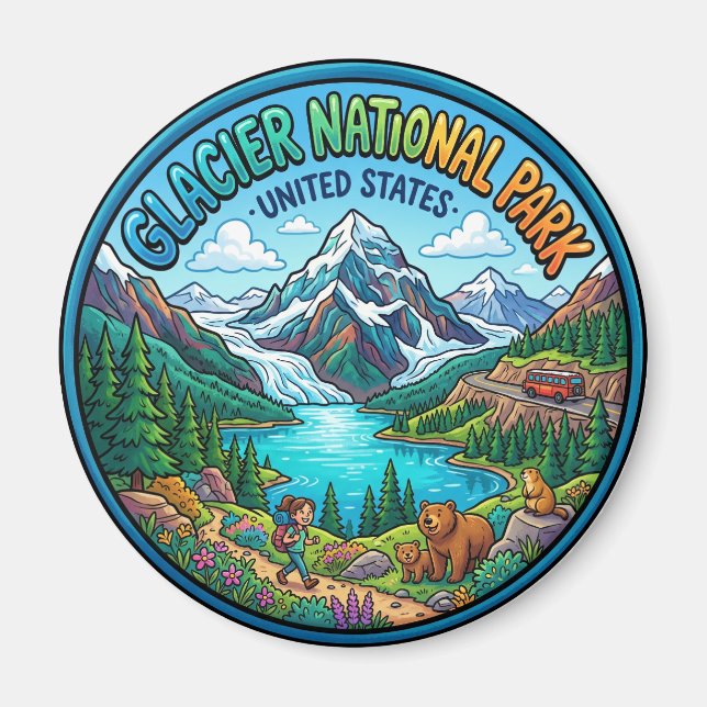 Imã Parque Nacional Glacier Montana (Frente)