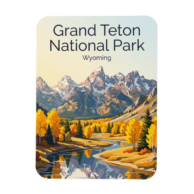 Ímã Parque Nacional Grand Teton EUA (Vertical)