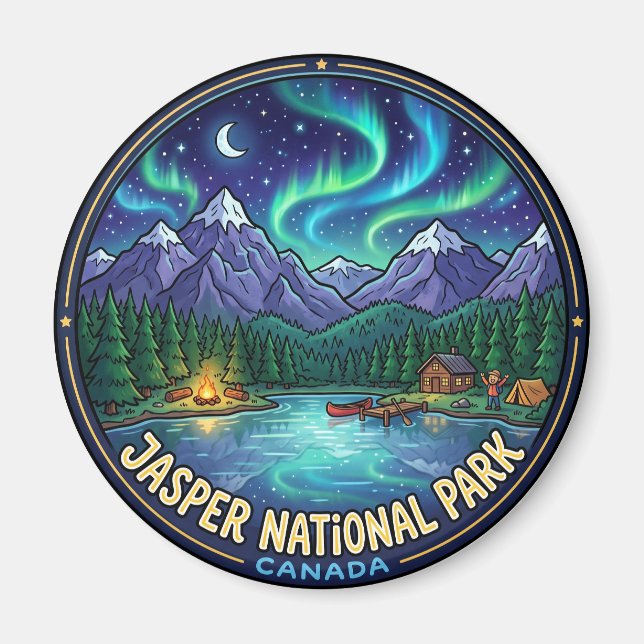 Imã Parque Nacional Jasper à Noite Canadá (Frente)