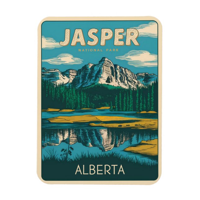 Ímã Parque Nacional Jasper Alberta Canadá presentes vi (Vertical)