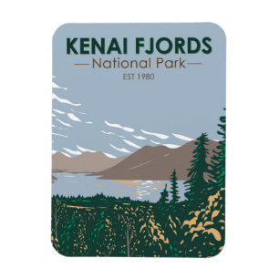 Ímã Parque Nacional Kenai Fjords Skilak Vintage