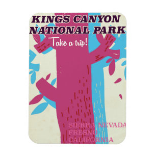 Ímã parque nacional kings canyon, pôster da Califórnia