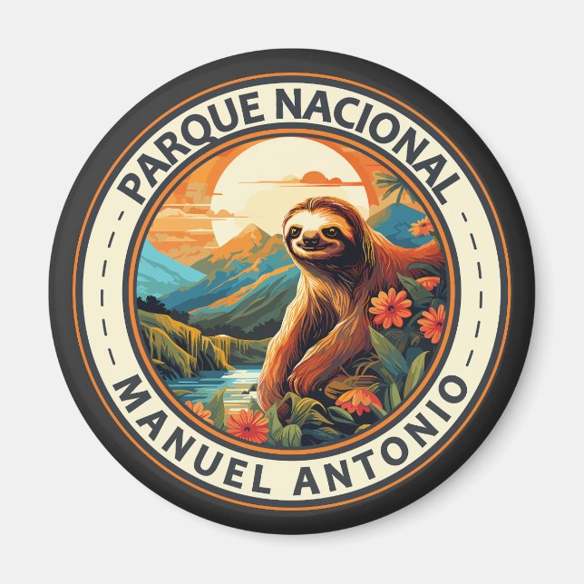 Imã Parque Nacional Manuel Antonio Sloth Viagem Art (Frente)