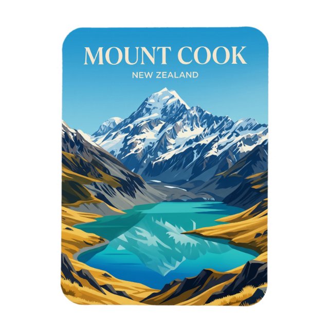 Ímã Parque Nacional Mount Cook Nova Zelândia (Vertical)