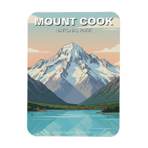 Ímã Parque Nacional Mount Cook Nova Zelândia Cartão Po