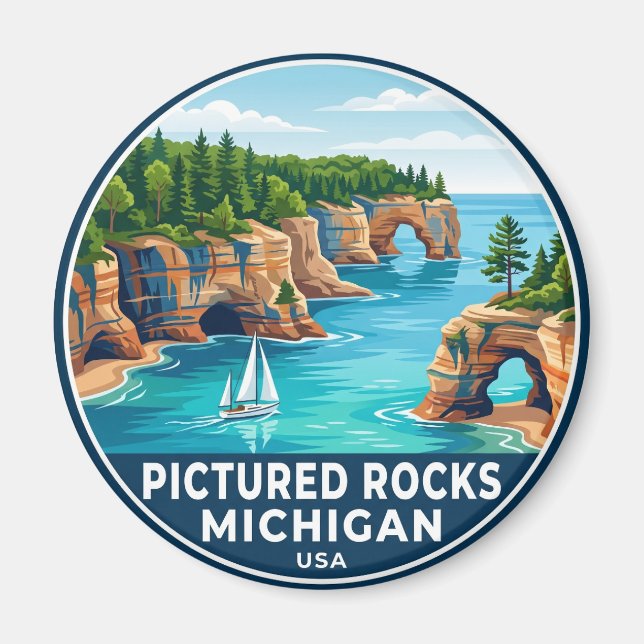 Imã Parque Nacional Pictured Rocks EUA (Frente)
