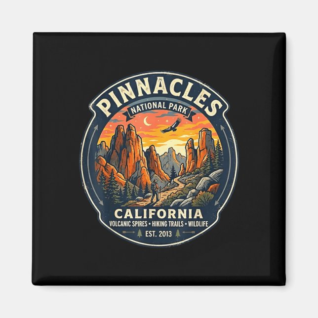 Imã parque nacional pinnacles california retro passeio (Frente)