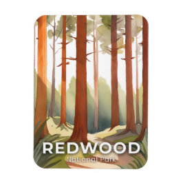 Ímã Parque Nacional Redwood | Arte de Viagem em Aquare