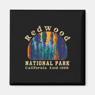 Imã Parque Nacional Redwood Califórnia Cam Retro Vinta