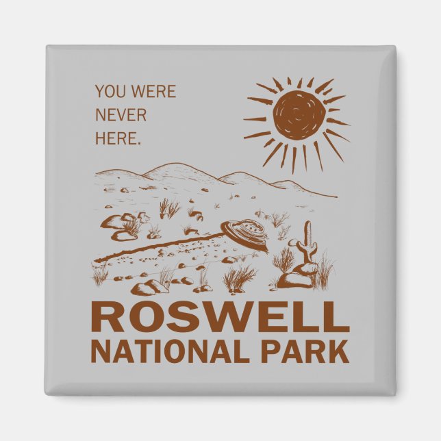Imã Parque Nacional Roswell OVNI Disco Voador Alieníge (Frente)