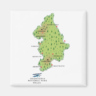 Imã Parque nacional Snowdonia, mapa de Gales