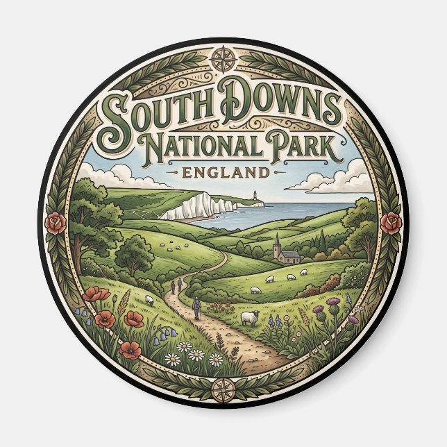 Imã Parque Nacional South Downs Inglaterra (Frente)