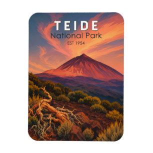 Ímã Parque Nacional Teide Espanha Ilustração Arte Viag