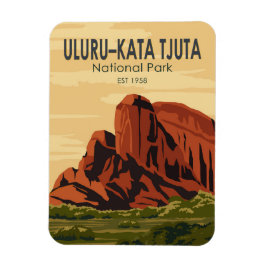 Ímã Parque Nacional Uluru-Kata Tjuta, Austrália Vintag
