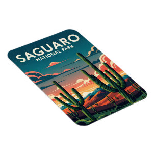 Ímã Parque Nacional Vibrant saguaro