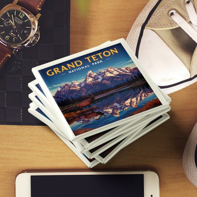 Imã Parque Nacional Vintage Grand Teton (Criador carregado)