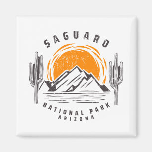 Imã Parque Nacional Vintage Saguaro com cacto