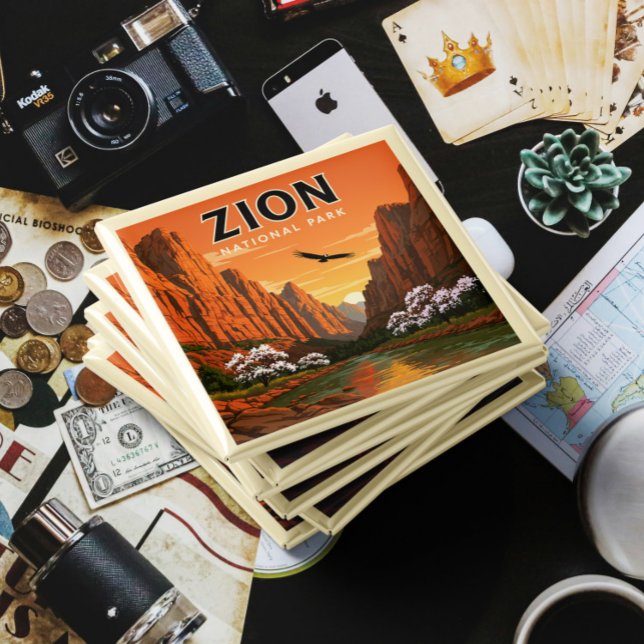 Imã Parque Nacional Vintage Zion (Criador carregado)