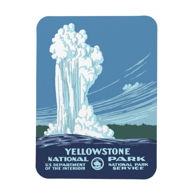 Ímã Parque Nacional Yellowstone Souvenir (Vertical)