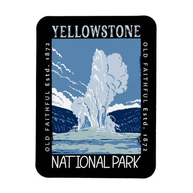 Ímã Parque Nacional Yellowstone Velho Sofrida (Vertical)