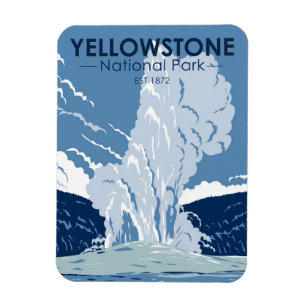 Ímã Parque Nacional Yellowstone Vintage