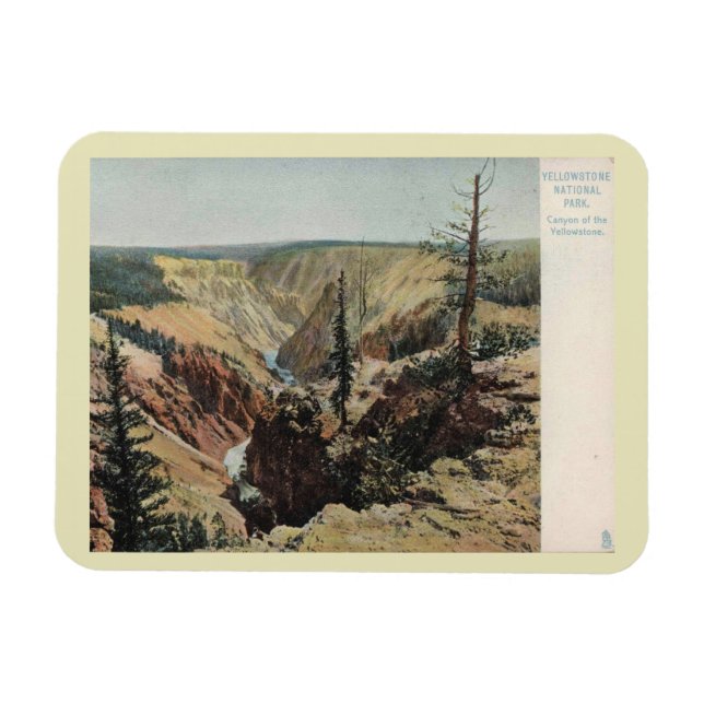 Ímã Parque Nacional Yellowstone, Vintage (Horizontal)