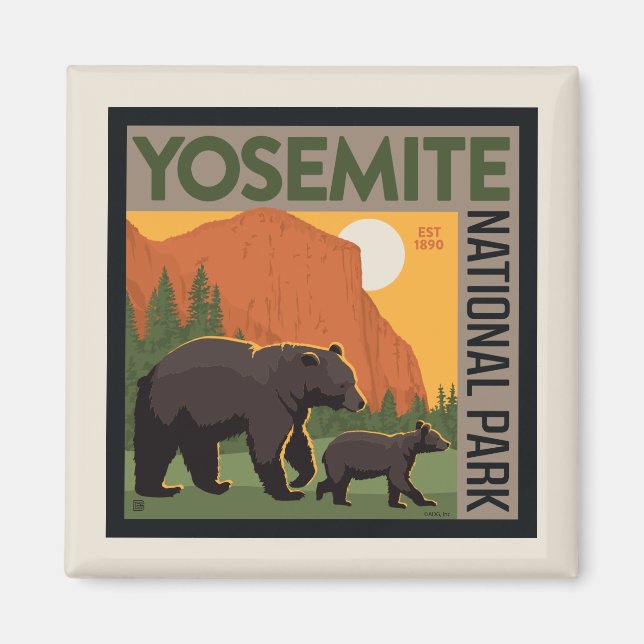 Imã Parque Nacional Yosemite | Família Bear (Frente)