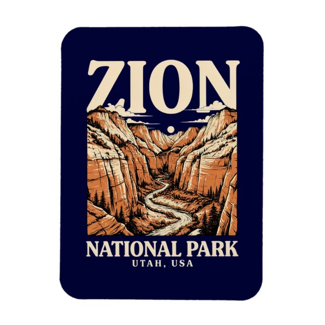 Ímã Parque Nacional Zion Red Cliffs (Vertical)
