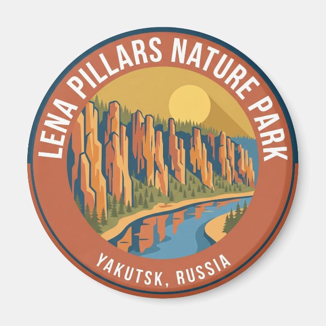 Imã Parque Natural das Colunas de Lena Rússia (Frente)