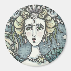 Imã PARQUÊS DE MERMAID DA NEPTUNE GÓTICA, MAGNET Round