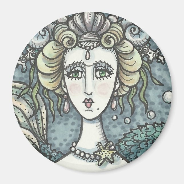 Imã PARQUÊS DE MERMAID DA NEPTUNE GÓTICA, MAGNET Round (Frente)