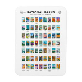 Ímã Parques Nacionais da Lista dos Estados Unidos Vint